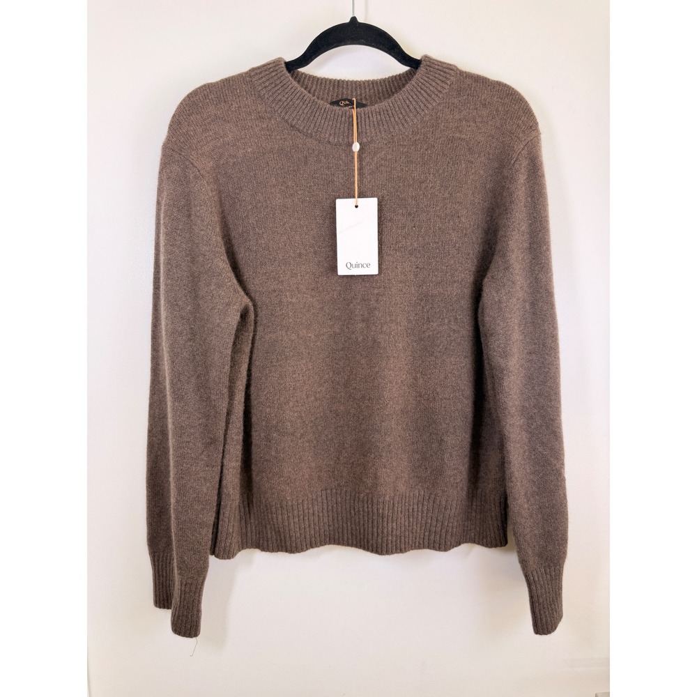 Quince Mongolian Cashmere Sweater Womens XS Brown NWT Oversized Crewneck LB79112